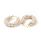 ABS Plastic Imitation Pearl Beaded Ring Hoop Earrings EJEW-E277-06G-2