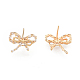 Clear Cubic Zirconia Bowknot Stud Earrings EJEW-N012-54-2