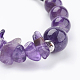 Natural Amethyst Beads Charm Bracelets BJEW-JB03380-04-2