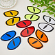 SUPERFINDINGS 6 Sheets 6 Colors Eye Shape Waterproof PET Car Stickers STIC-FH0001-11-4