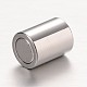 Textured 304 Stainless Steel Column Magnetic Clasps with Glue-in Ends STAS-I045-11G-3