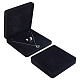 Fingerinspire 2 pz set di gioielli in velluto nero scatola quadrata vassoio da 7.5x7.5x1.5 pollici organizzatore di gioielli da viaggio contenitore di regalo dei monili per il braccialetto collana orecchino anello scatola di immagazzinaggio di gioielli di lusso VBOX-WH0011-08B-1