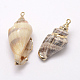 Golden Electroplated Conch Shell Pendants X-BSHE-M016-02-2