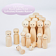 SUPERFINDINGS 18Pcs 9 Style Unfinished Wooden Peg Dolls Display Decorations WOOD-FH0002-08-2