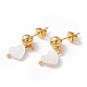 Synthetic Shell Heart Pendant Double Layer Necklaces and Dangle Stud Earrings SJEW-F217-03B-G-3