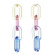 2 paio di orecchini a bottone pendenti con nappa a catena acrilica color caramella a 2 colori per le donne EJEW-JE04769-8