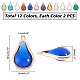 SUPERFINDINGS 24Pcs 12 Color Teardrop Glass Pendants with Brass Findings Faceted Transparent Teardrop Rhinestone Pendants19x12x8mm Waterdrop Crystal Charm for Necklace Jewelry Making GLAA-FH0001-41-2