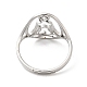 304 anillo ajustable humano hueco de acero inoxidable para mujer. RJEW-M149-16P-2