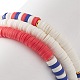3 pièces 3 style fête de l'indépendance polymère argile heishi surfeur bracelets extensibles ensemble BJEW-TA00213-9