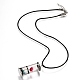Glass Wishing Bottle Leather Cord Pendant Necklaces NJEW-Z009-A08-3