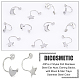 DICOSMETIC 40Pcs 2 Styles Stainless Steel Cabochon Earring Findings with Moon and Star Trays Earring Bezel Blanks Cabochon Setting for DIY Craft Jewelry Making STAS-DC0007-33-4
