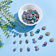 BENECREAT 48Pcs 6 Style Ocean Theme Rainbow Color Alloy European Beads FIND-BC0002-75-5