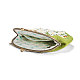 Shegraceコーデュロイ女性イブニングバッグ  刺繍ミルクの綿の花  合金の花の財布のフレームハンドル  合金ツイストカーブチェーン  緑黄  240x240mm JBG008A-02-2