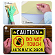 Autocollants imperméables de panneau d'avertissement de pvc DIY-WH0237-021-4