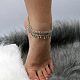 Браслеты на ногу из сплава в этническом стиле с круглыми шариками и кисточками для женщин FS-WGC1E37-01-2
