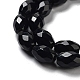 Natürliche schwarze Onyxperlenstränge (gefärbt und erhitzt). G-P520-C06-01-4