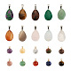 40pcs 20 pendentifs de pierres précieuses naturelles et synthétiques de style G-PJ0001-01-2