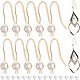 Benecreat 12 pièces crochets de boucle d'oreille plaqués or véritable 18 carats avec zircone cubique KK-BC0008-48-1
