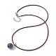 Круглые ожерелья с подвесками из натуральных и синтетических драгоценных камней NJEW-JN04478-5