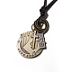 Adjustable Men's Zinc Alloy Pendant and Leather Cord Lariat Necklaces NJEW-BB16019-A-10