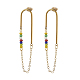 Gland de chaîne avec des perles de rocaille en verre boucles d'oreilles pendantes pour fille femmes EJEW-TA00014-1