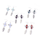 Natural Gemstone Dangle Earrings EJEW-JE02560-1