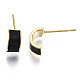 Brass Enamel Half Hoop Earrings KK-N232-97B-NF-3