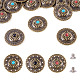 12 набор плоских круглых кнопок из сплава двух цветов FIND-TA0008-15-1