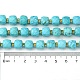 合成青青色のビーズの連  シードビーズで  多面カットキューブ  8~9x8~9x8~9mm  穴：0.9~1mm  約35~39個/連  14.80''~15.16''（37.6~38.5センチメートル） G-Q010-A13-01-5