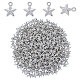 SUPERFINDINGS 400Pcs Platinum Star Charms Pendants Plating Star Plastic Charms 16.5x13.5mm Pentagram Charms for DIY Jewelry Bracelets Necklace Making KY-FH0001-16-1