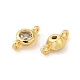 Rack Plating Brass Pave Clear Cubic Zirconia Connector Charms KK-G477-02G-2