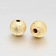 Real 18K Gold Plated Brass Textured Round Beads KK-L147-191-4mm-NR-2