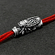 SUPERFINDINGS 2Pcs Brass Beads Cicada Knife Lanyard Beads Large Hole Red Copper Column Spacer Beads Vintage Round Craft Beads for Knife Zipper Pull Jewelry Charms 6mm Hole KK-FH0006-50R-4