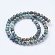 Brins de perles de turquoise africaine (jaspe) teints et naturels G-D855-06-6mm-2