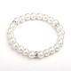 Los abalorios redondos de la perla de cristal estiran las pulseras BJEW-JB01544-01-1