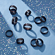 UNICRAFTALE 16pcs Black Stainless Steel Grooved Finger Ring 8 Sizes Blank Core Ring Hypoallergenic Metal Ring for Inlay Ring Jewelry Wedding Band Making Size 5/6/8/9/10/11/13/14 RJEW-DC0001-09B-5