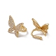 Clear Cubic Zirconia Butterfly Open Cuff Earrings EJEW-F294-19G-1