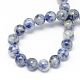 Brins de perles de jaspe de tache bleue naturelle G-R193-15-4mm-2