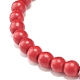 Bracelet extensible en perles rondes synthétiques turquoise (teintes) BJEW-JB07484-10