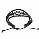 Adjustable PU Leather Cord Snap Bracelets BJEW-L644-C03-3