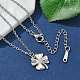 Ожерелья с подвесками из нержавеющей стали 304 с клевером NJEW-M109-01P-4