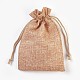 ポリエステル模造黄麻布包装袋  巾着袋  ペルー  14x10cm ABAG-WH0008-06-2
