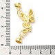 Rack Plating Brass Micro Pave Clear Cubic Zirconia Fold Over Clasps KK-E084-20G-3
