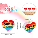 CHGCRAFT 8Pcs Pride Rainbow Theme Food Grade Eco-Friendly Silicone Beads SIL-CA0001-34-2