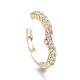 Brass Micro Pave Clear Cubic Zirconia Cuff Earrings EJEW-I249-05G-1