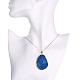 Natural Druzy Crystal Oval Pendant Necklaces NJEW-BB00109-04-5
