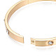 Brass Hinged Bangle with Crystal Rhinestone for Women BJEW-S118-127G-3
