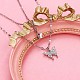 Alloy Butterfly Pendant Necklaces for Women JN1064A-2