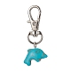 Dolphin Synthetic Turquoise Pendant Decorations HJEW-JM01505-02-1