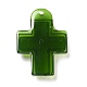 半透明の樹脂チャーム  宗教クロスチャーム  濃い緑  36.5x26x7mm  穴：1.8mm RESI-P022-01D-2